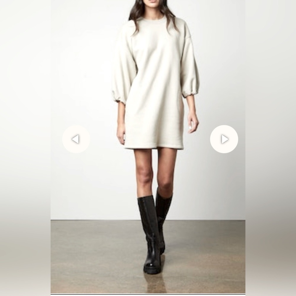 Velvet by Graham & Spencer Jensen Sweatshirt Beige Mini Dress Size XS